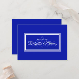 Simple blue modern minimalist wedding place card