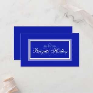 Simple blue modern minimalist wedding place card