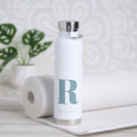 Simple Blue Modern Monogram Water Bottle<br><div class="desc">Simple Modern Initial Monogram Water Bottle. Create your own personalised bottle with custom initial name.</div>