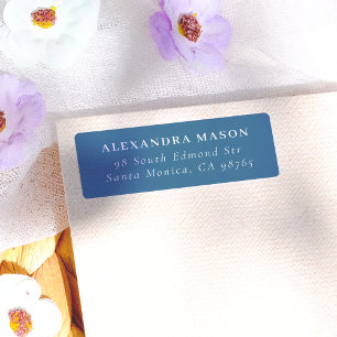 Simple Blue Modern Serif Return Address Label