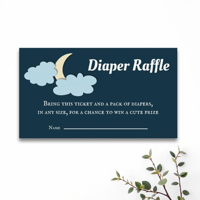 Simple Blue Moon Diaper Raffle Enclosure Card (Creator Uploaded)