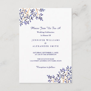 Simple Blue Nature Wedding Invitations