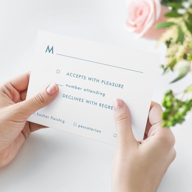 Simple Blue Ombre Bar Mitzvah Meal Options RSVP (Creator Uploaded)