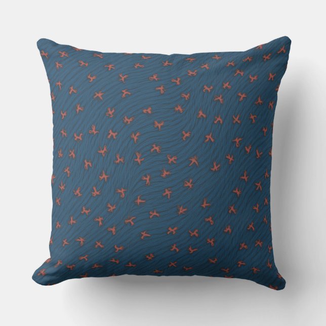 Simple Blue Pattern Pillow A (Front)