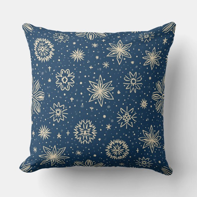 Simple Blue Pattern Pillow B (Front)