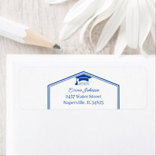 Simple Blue Personalised Return Address Label