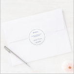 Simple Blue Personalised Wedding Classic Round Sticker<br><div class="desc">Personalised Wedding sticker,  features blue colour,  you can change couple name,  and date,  and your messeage for guest,  please click on the "personalisation" link.</div>