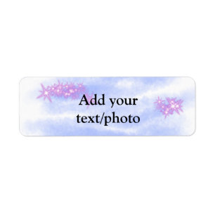 Simple blue pink watercolor add your text name th return address label