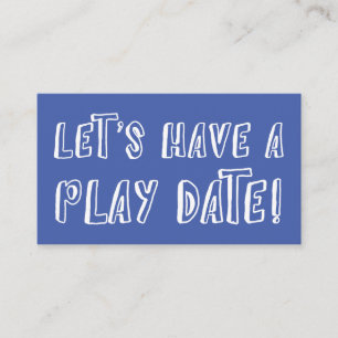 Simple Blue Playful Mommy Play Date Card