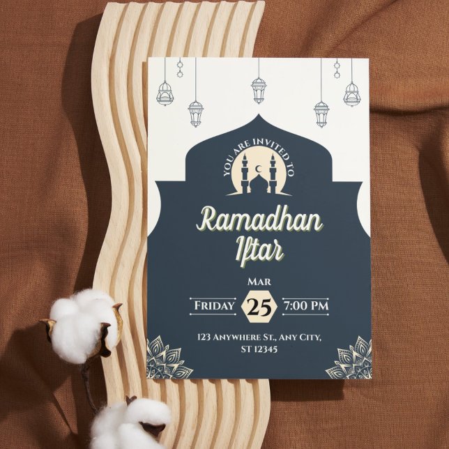 Simple Blue Ramadan Iftar Invitation (Portrait) (Simple Blue Ramadan Iftar Invitation (Portrait))