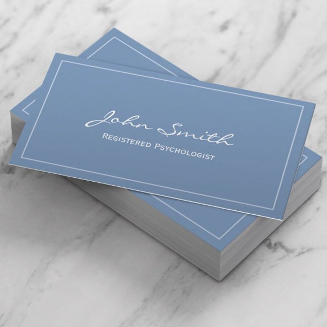 Simple Blue Registered Psychologist Business Card (Creator Uploaded)