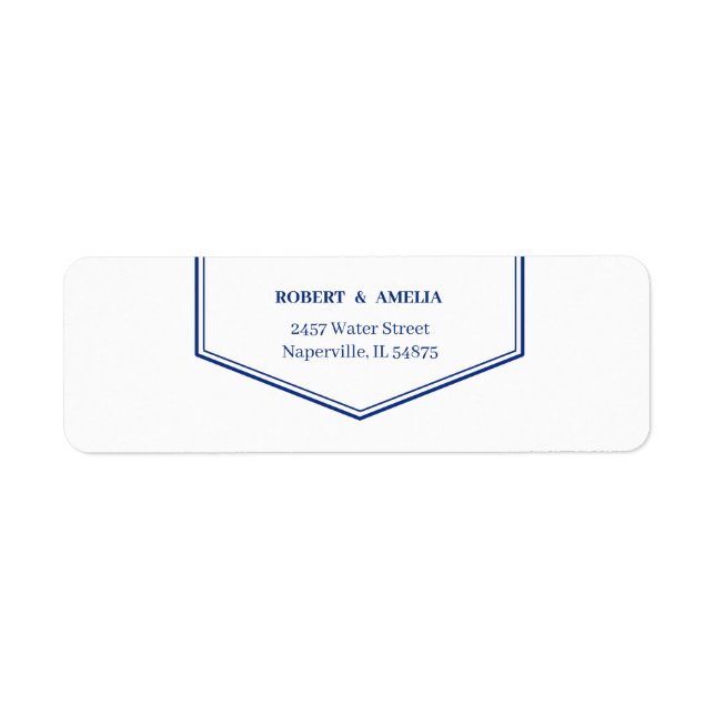 Simple Blue Return Address  Label (Front)