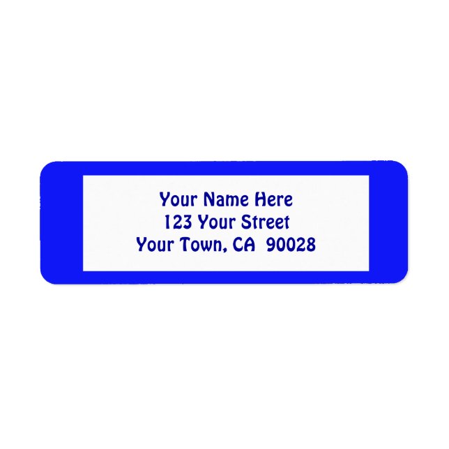 simple blue return address label (Front)