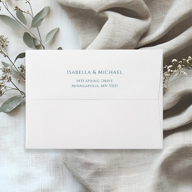 Simple Blue Return Address Wedding  Envelope (Simple Blue Return Address Wedding Envelope)