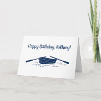Simple Blue Rowboat Graphic Custom Message