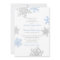 Simple Blue Silver Snowflake Winter Wedding