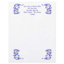 Simple blue swirl elegant letterhead