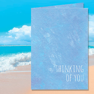 Simple Blue Thinking of You Modern Card