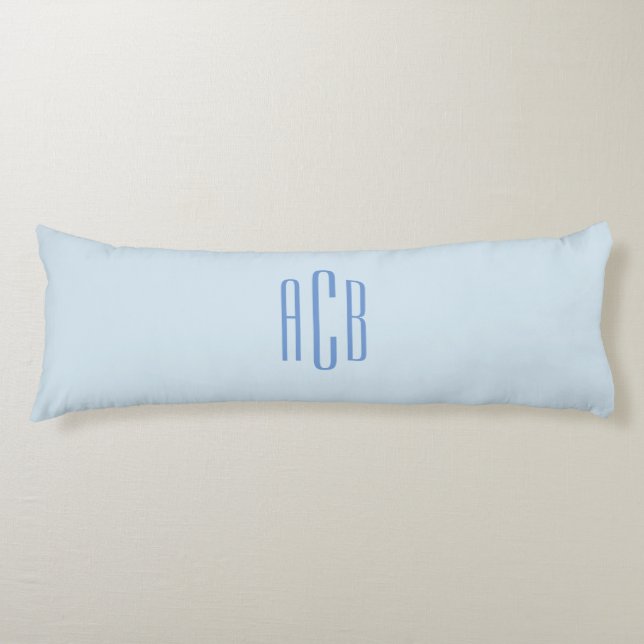 Simple Blue Three Letter Monogram Body Cushion (Front)