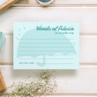 Simple Blue Umbrella Rain Baby Shower Advice Card