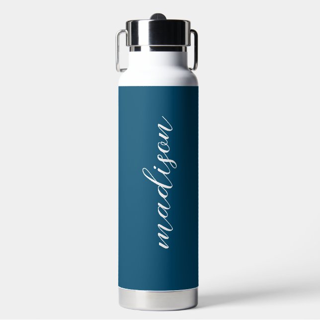 Simple Blue  Water Bottle (Front)
