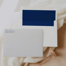 Simple Blue Wedding Invitation Envelope