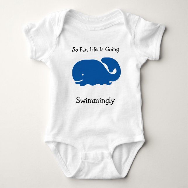 Simple Blue Whale Baby Tee (Front)