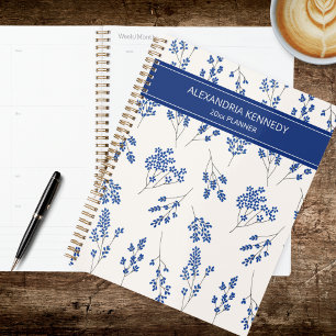 Simple Blue & White Country Flower Planner