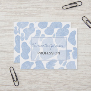 Simple Blue White Large Cow Spots Animal Pattern Business Card