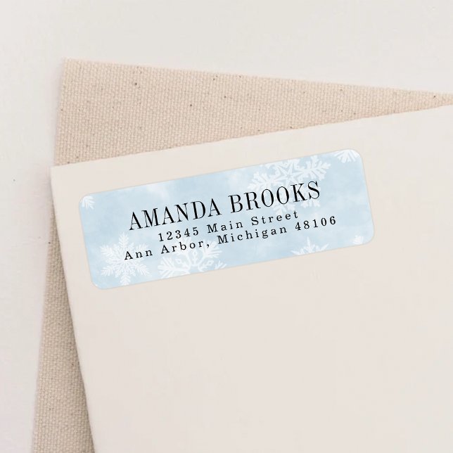 Simple Blue Winter Snowflakes Return Address Label (Creator Uploaded)
