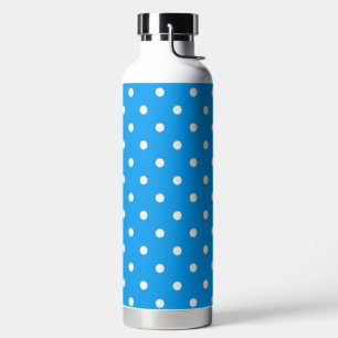Simple Blue with White Polka Dots Water Bottle