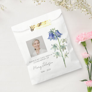 Simple Bluebell Photo Funeral Seed Favour Bag