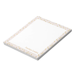 Simple Blush and Gold Polka Dots Monogrammed Notepad
