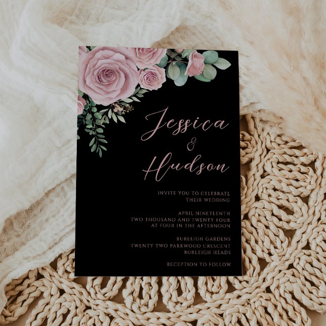 Simple Blush Elegance Botanical Wedding Invitation (Creator Uploaded)