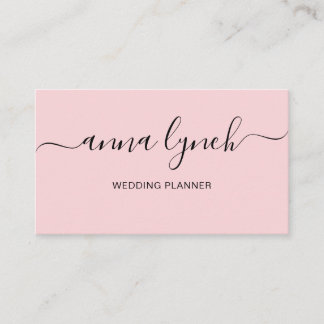 Simple Blush Handwritten Script Calligraphy Business Card