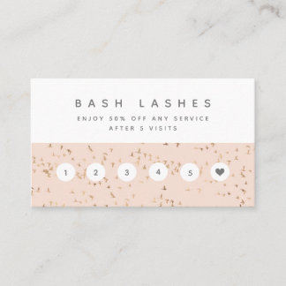 Simple Blush Pink and Gold Professional Customer Loyalty Card