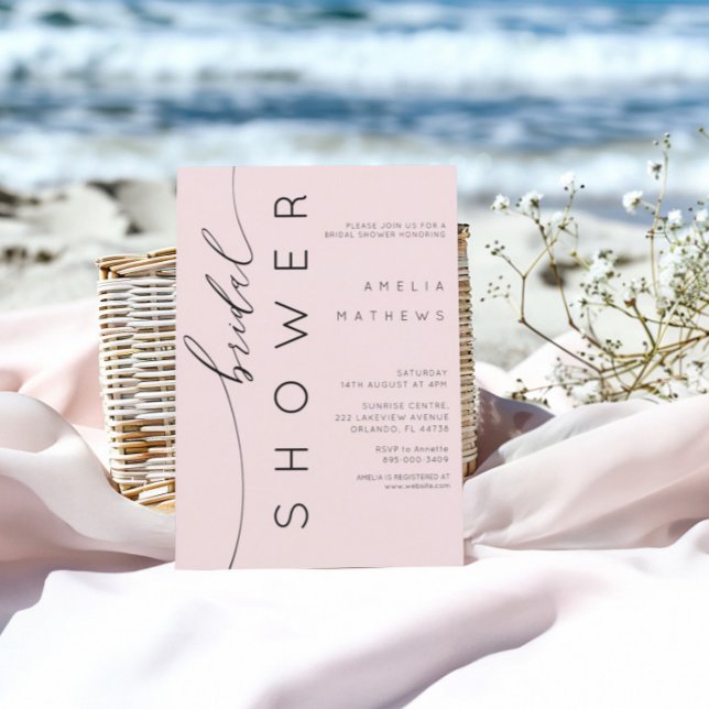 Simple Blush Pink Bridal Shower Invitation (Creator Uploaded)