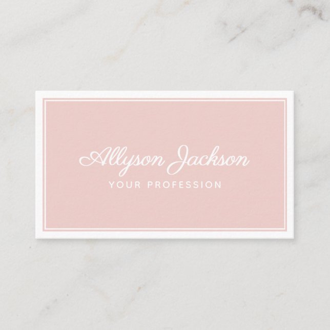 Simple Blush Pink  Business Card (Front)