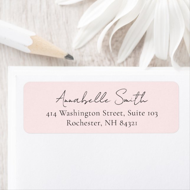 Simple Blush Pink Classic Elegant Return Address Label (Insitu)