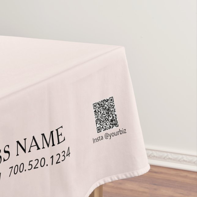 Simple Blush Pink Company Logo Craft Show  Tablecloth (In Situ)