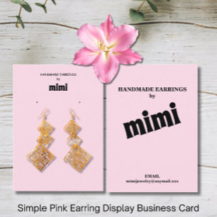 Simple Blush Pink Earring Display Business Card