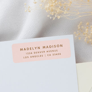 Simple Blush Pink Elegant Return Address Label