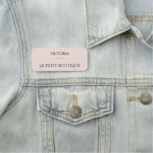 Simple Blush Pink Employee Staff Business Name Tag