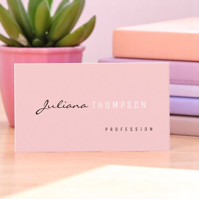 Simple Blush Pink Feminine  Business Card (Creator Uploaded)