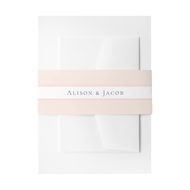 Simple Blush Pink Floral Wedding  Invitation Invitation Belly Band (Front Example)