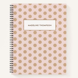Simple Blush Pink Gold Polka Dots Name Notebook