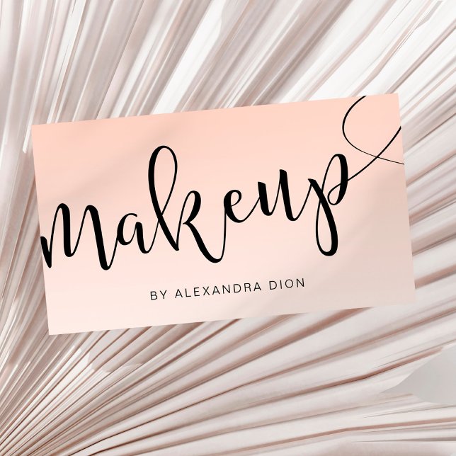 Simple blush pink handwritten script calligraphy business card (Creator Uploaded)