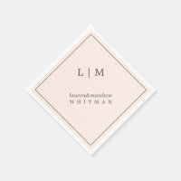 Simple Blush Pink Monogram Elegant Wedding
