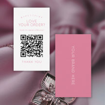 Simple Blush Pink QR Code Leave a Review
