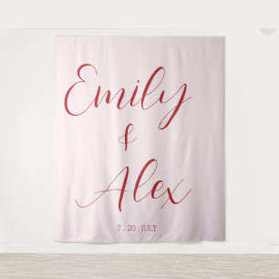  Simple Blush Pink & Red wedding Tapestry
